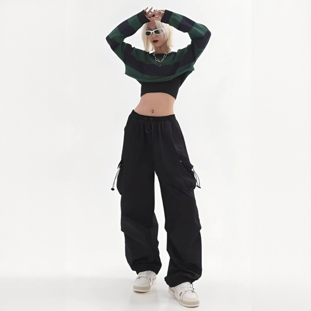Aimée - Pantalon cargo moderne à jambe large