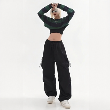 Aimée - Pantalon cargo moderne à jambe large