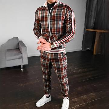 Neal - Ensemble stylé de pantalon à motif carreaux
