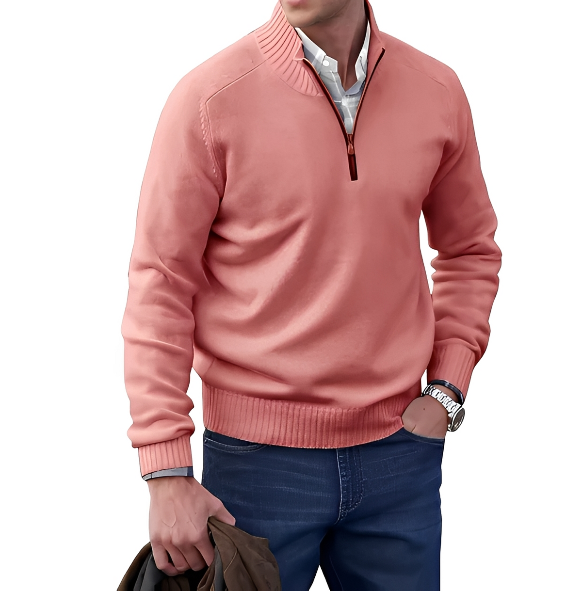 Gabriel - Pull chaud et confortable avec col zippé