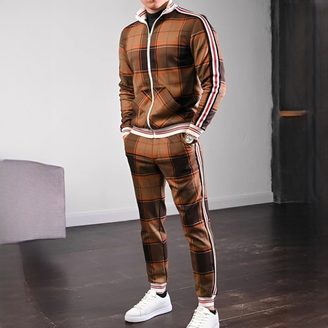 Neal - Ensemble stylé de pantalon à motif carreaux