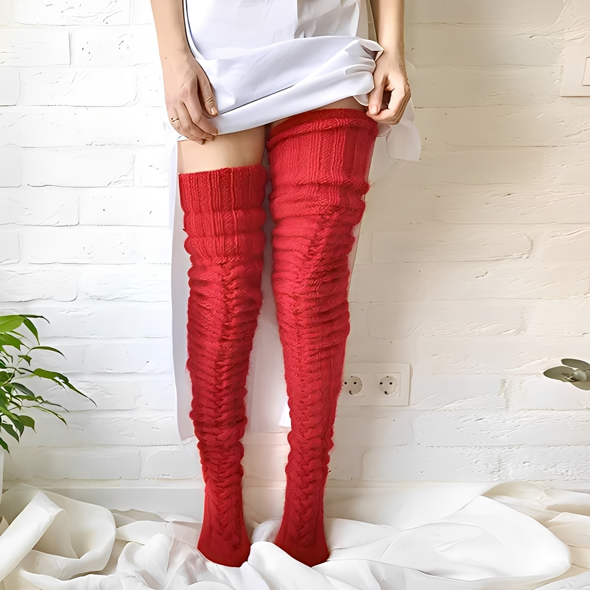 Hailee - Chaussettes overknee douillettes et chaudes