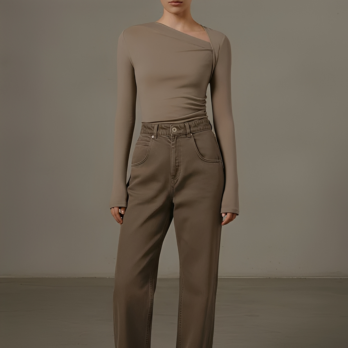 Selina - Chemise côtelée asymétrique