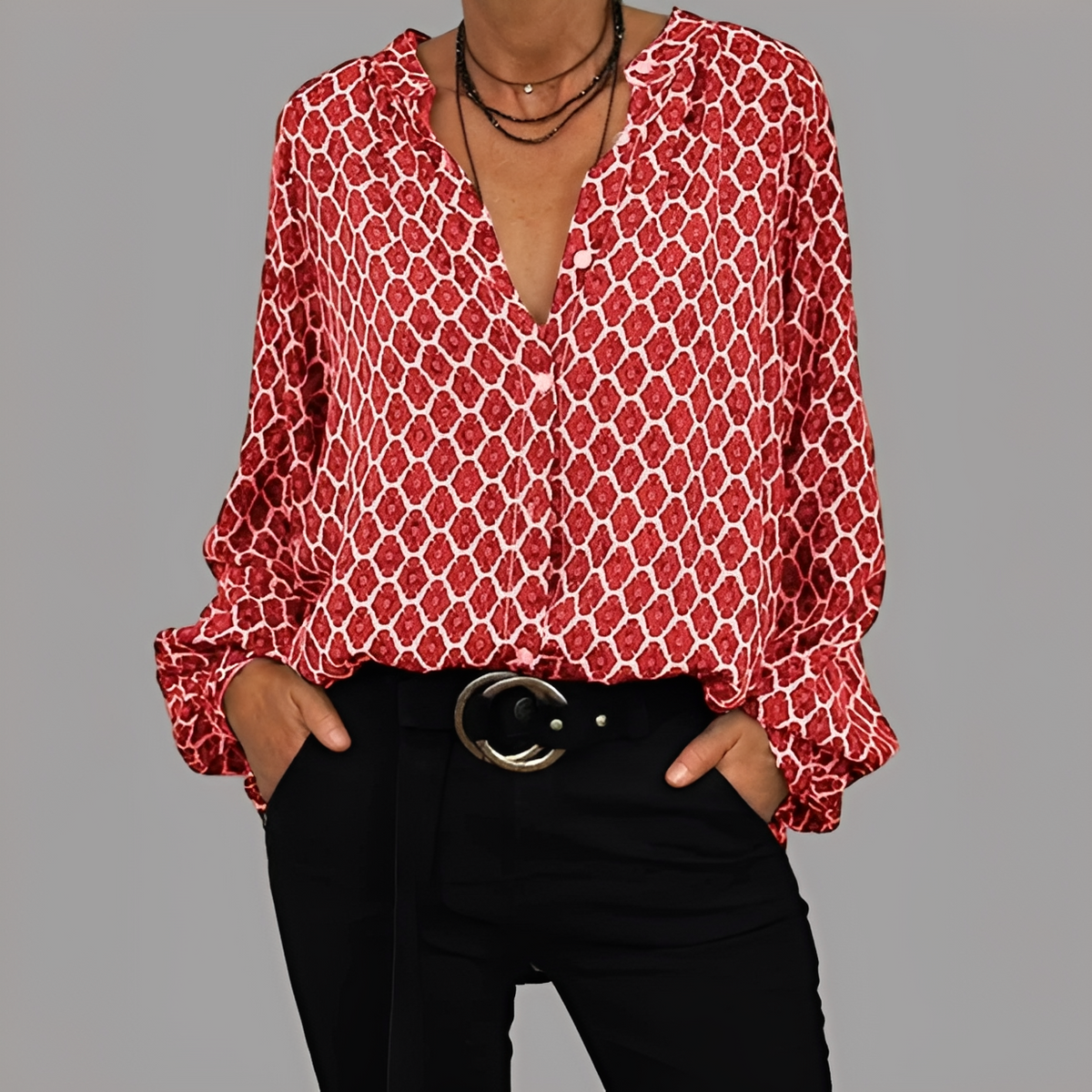 Lena - Blouse élégante avec col en V