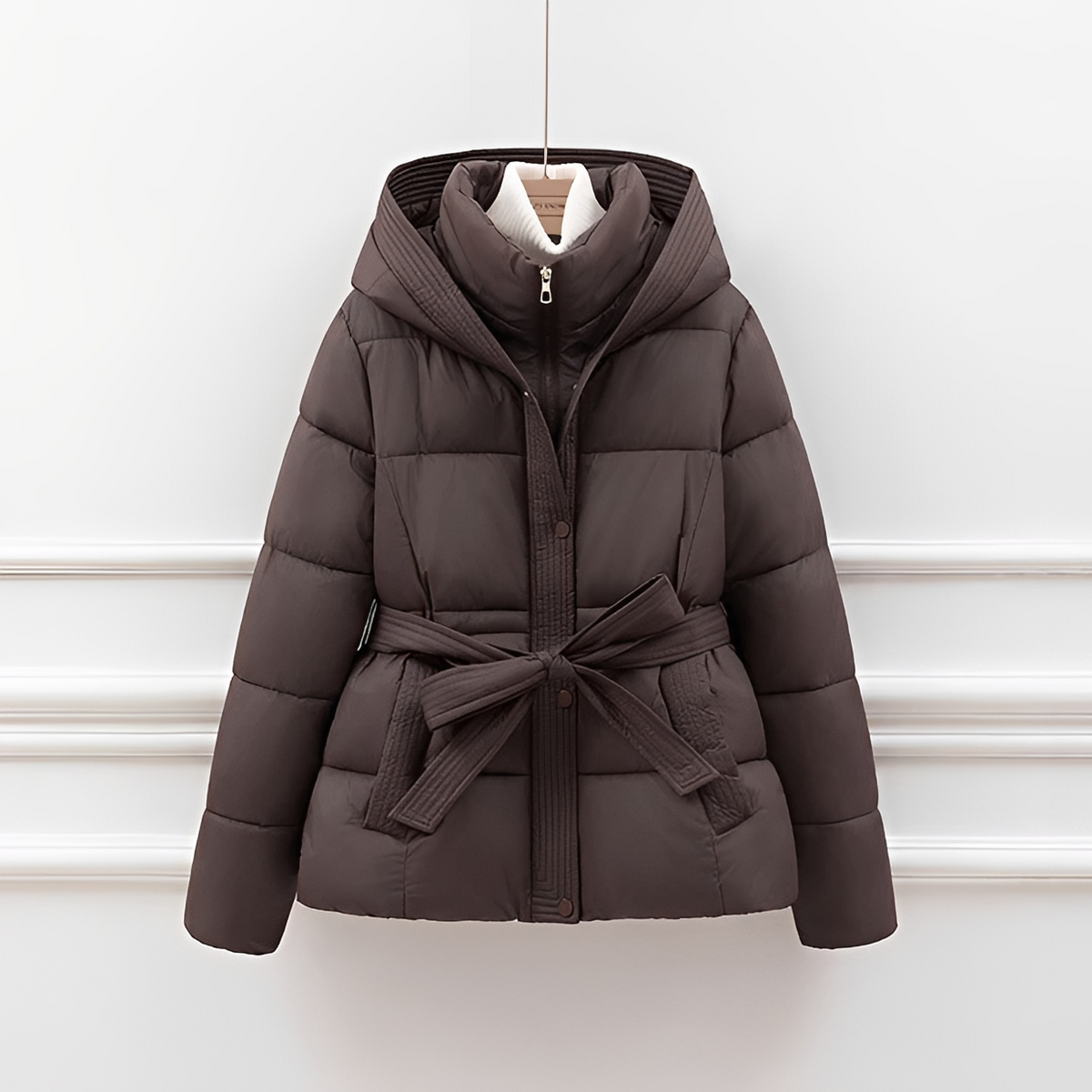 Jackalyn - Veste douillette avec capuche et ceinture