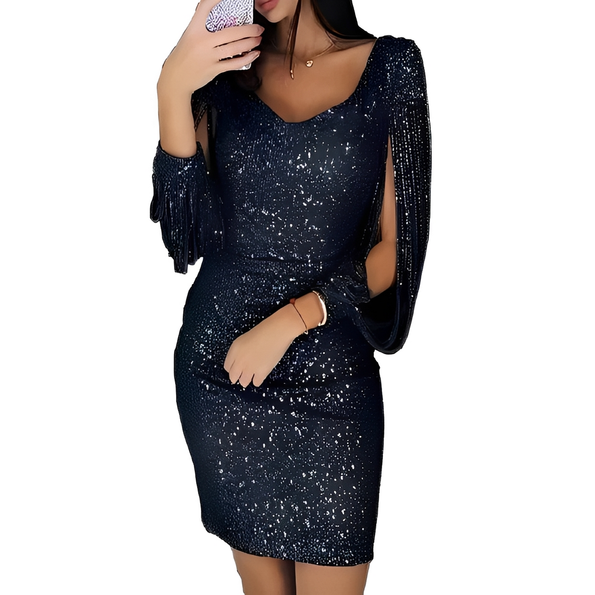 Mellaine - Robe courte pour soirée, raffinée et élégante