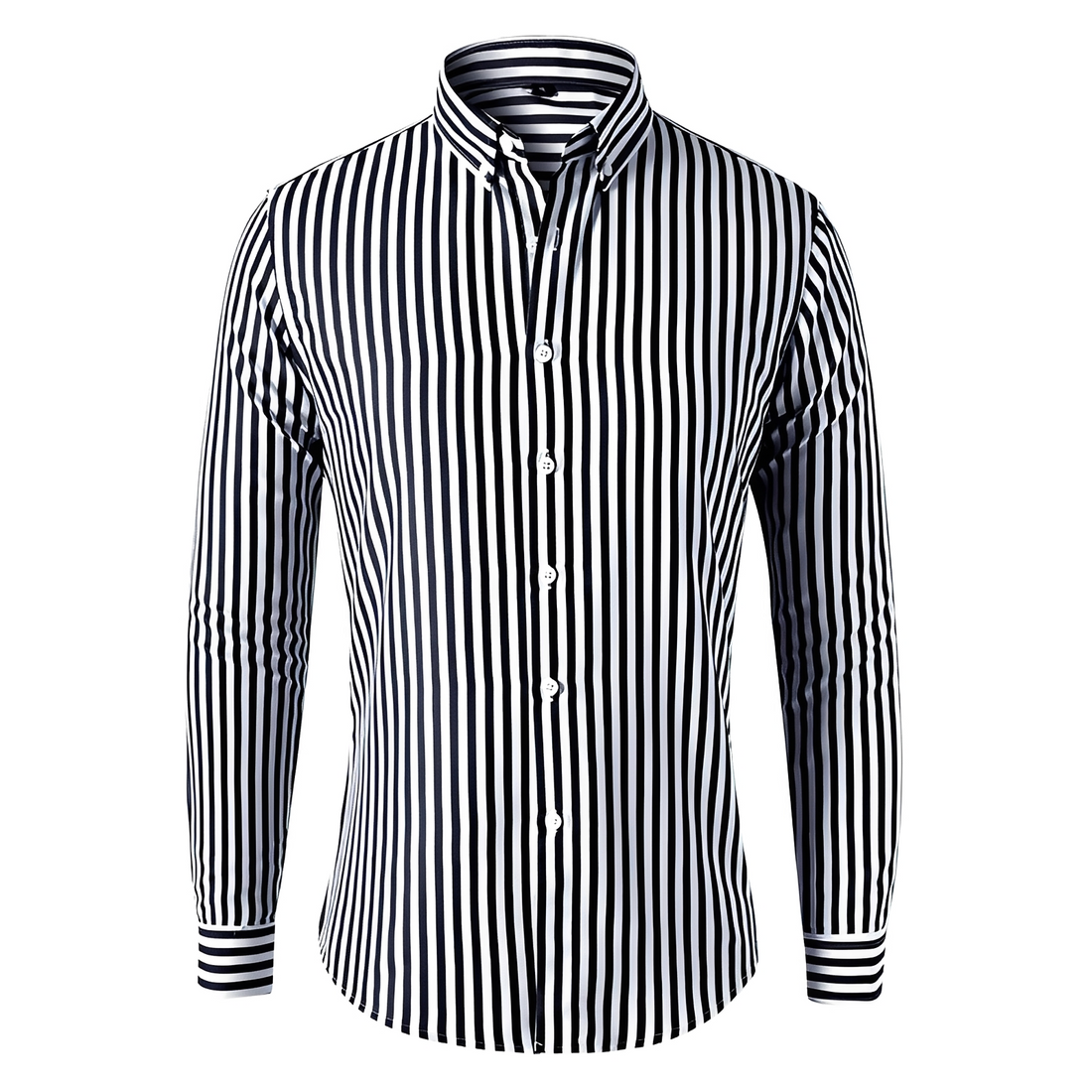 Dennis - Chemise à manches longues avec rayures et coupe décontractée