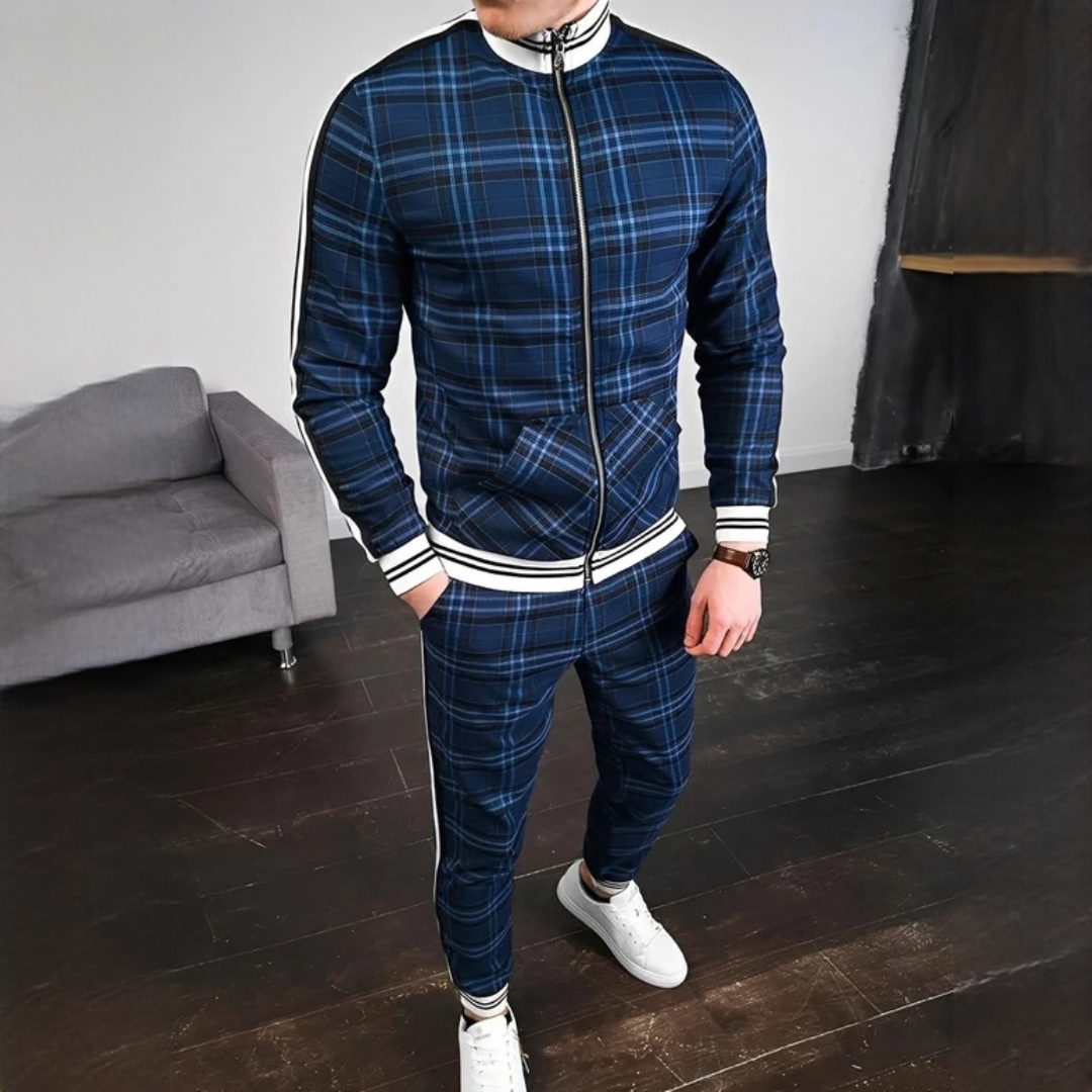 Neal - Ensemble stylé de pantalon à motif carreaux