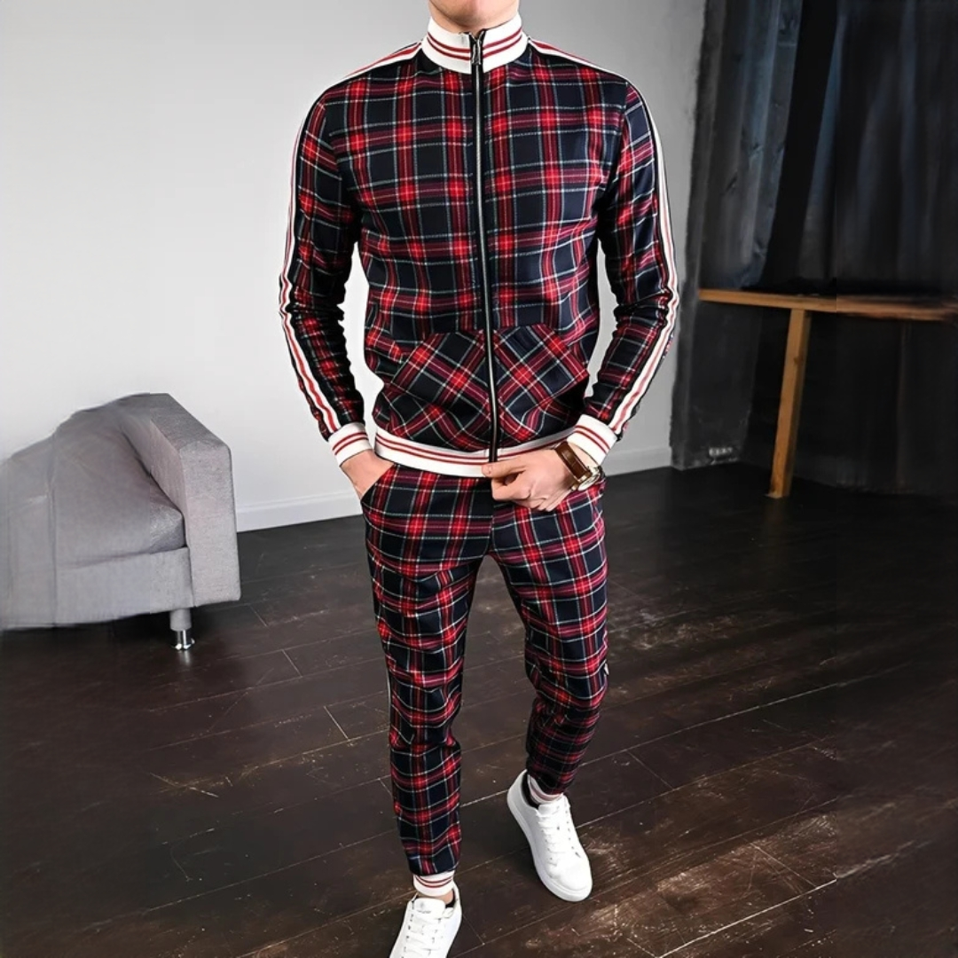 Neal - Ensemble stylé de pantalon à motif carreaux