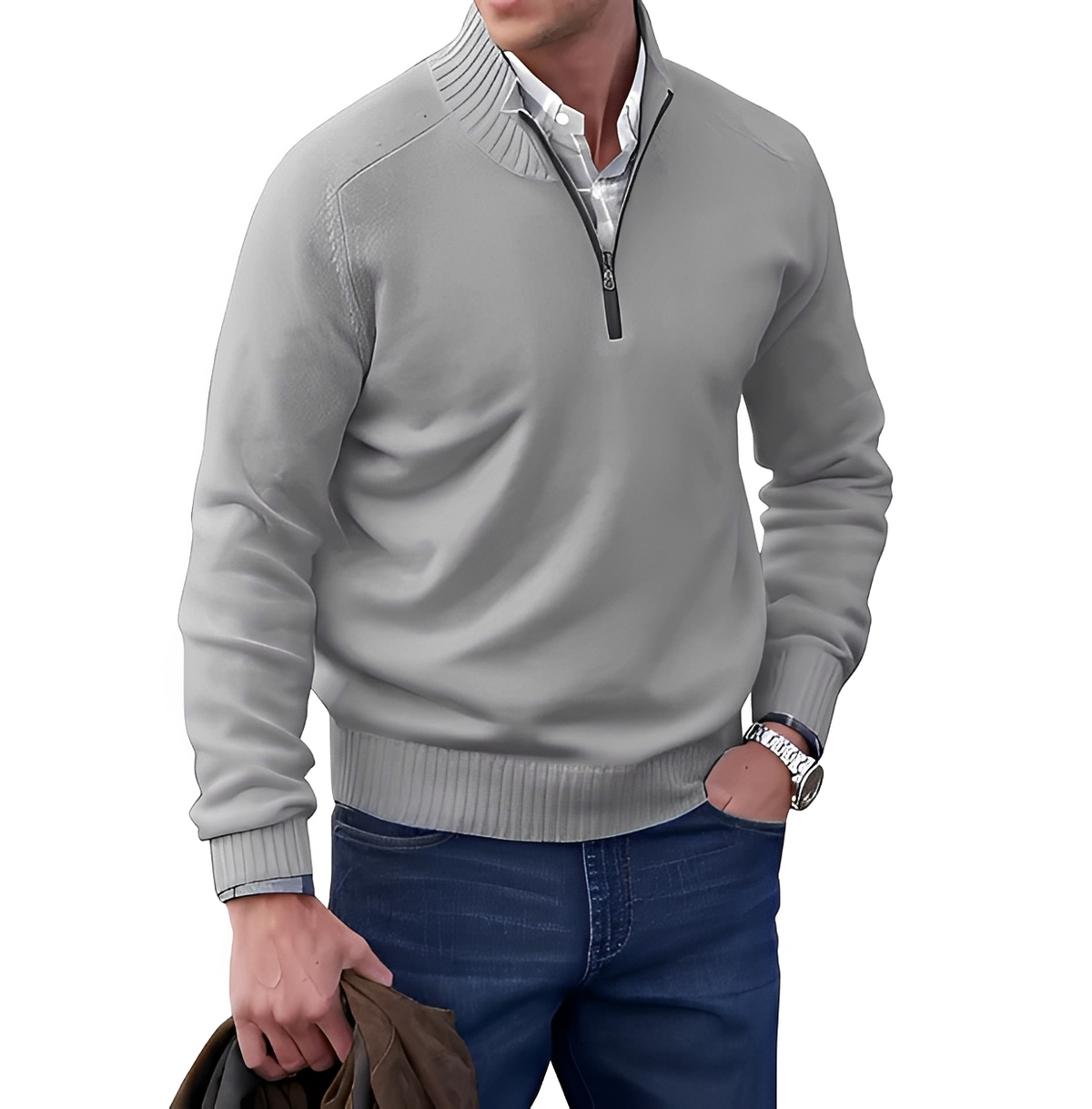 Gabriel - Pull chaud et confortable avec col zippé
