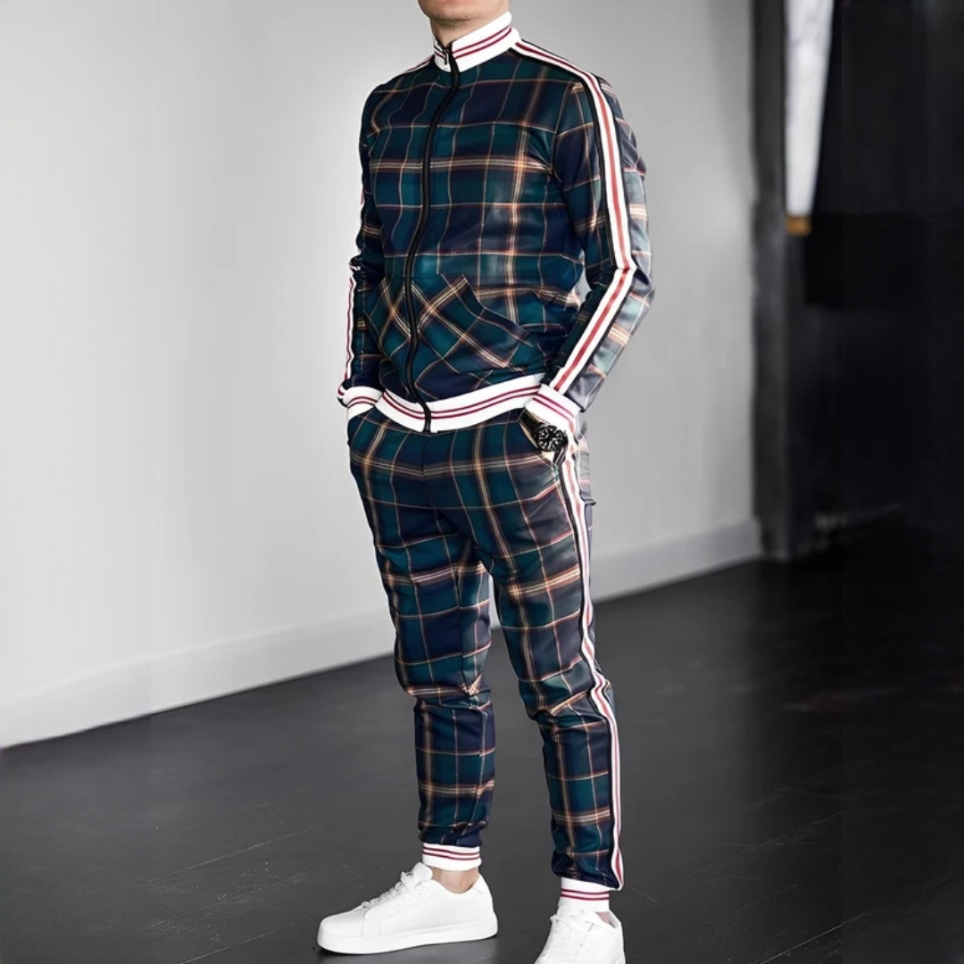 Neal - Ensemble stylé de pantalon à motif carreaux