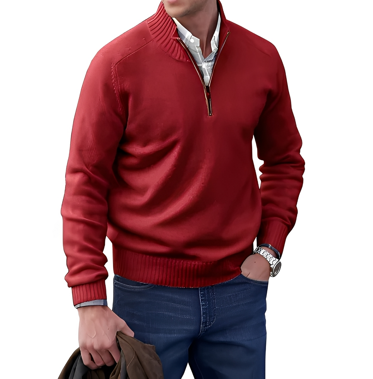 Gabriel - Pull chaud et confortable avec col zippé