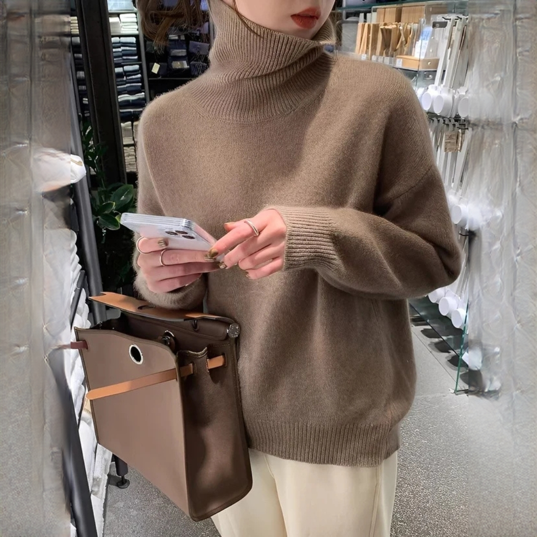 Yvonie - Pull à col roulé agréable et chaleureux