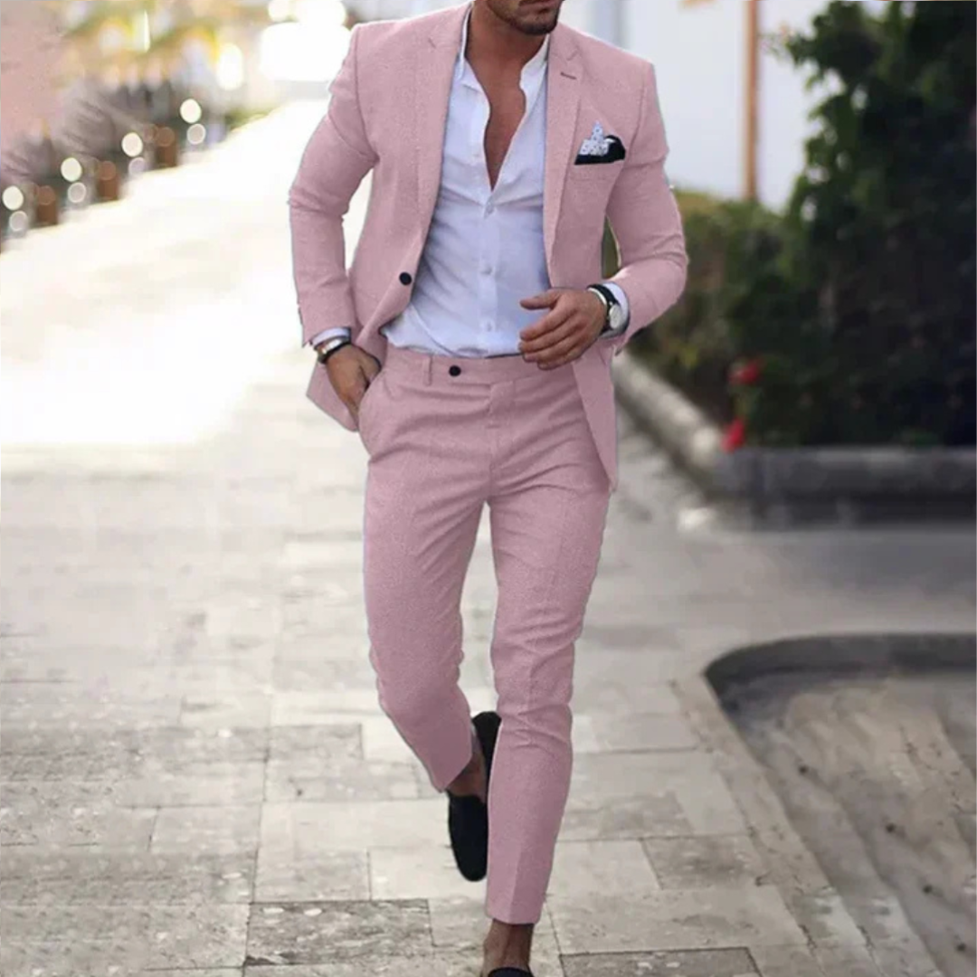 Asher - Ensemble costume avec pantalon, style décontracté
