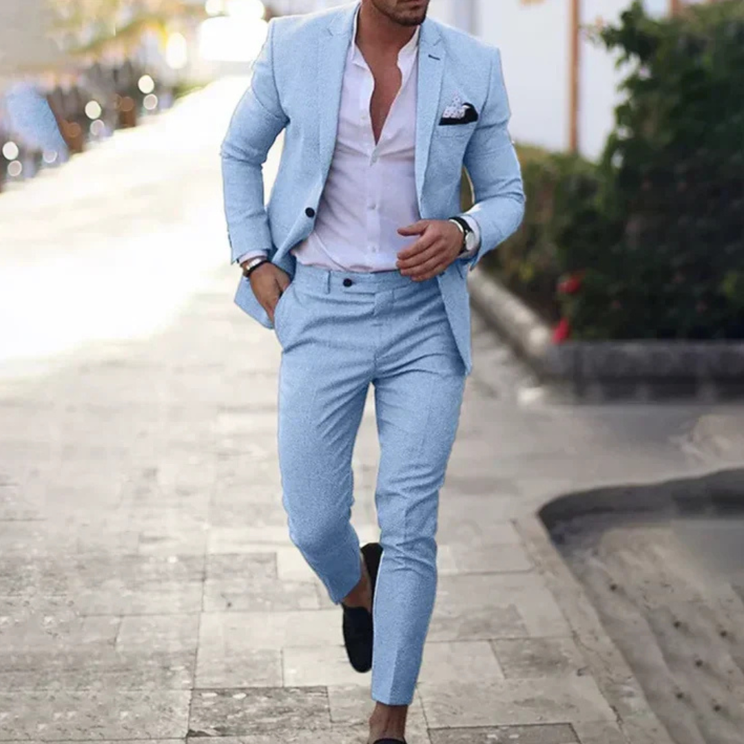 Asher - Ensemble costume avec pantalon, style décontracté