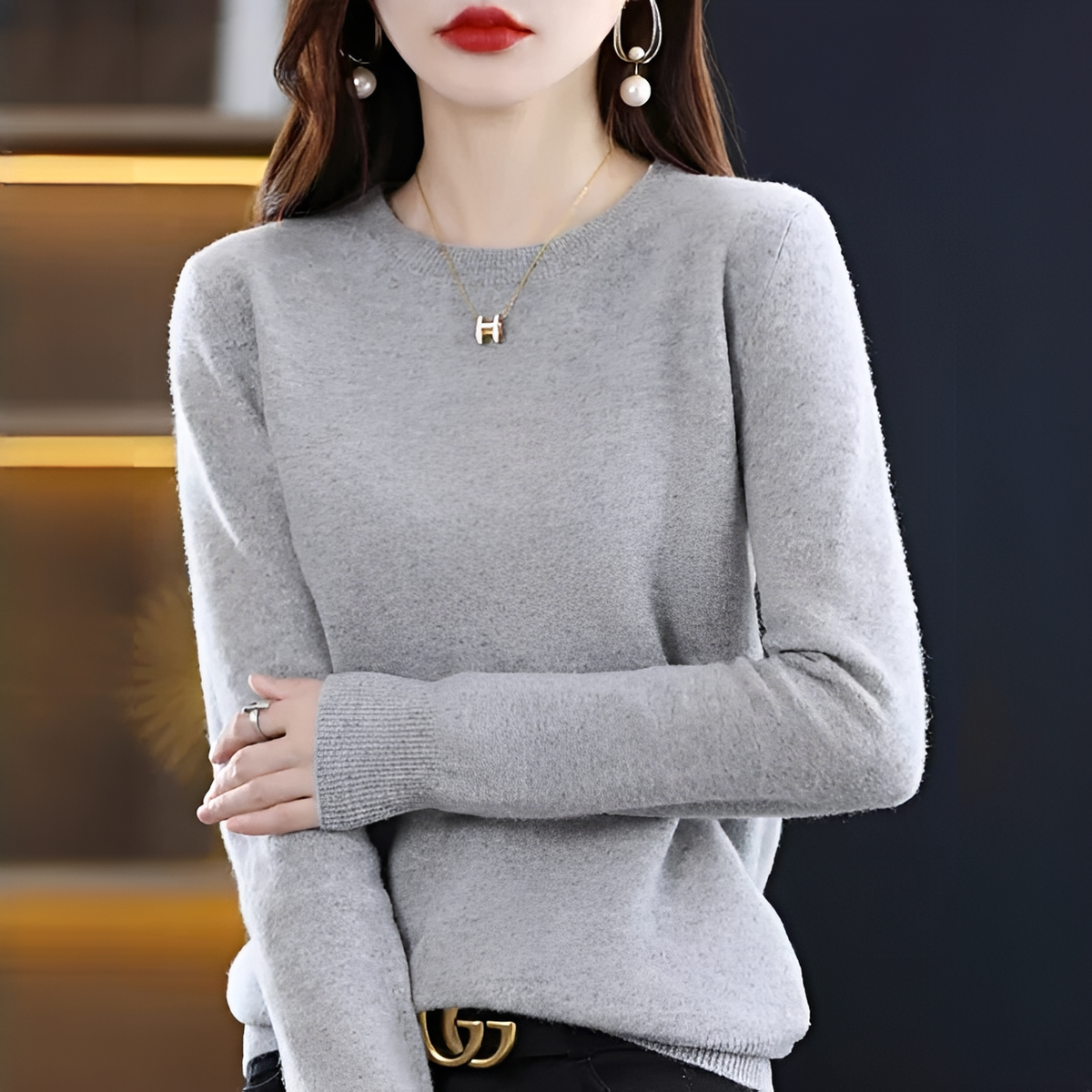 Shynna - Pull élégant et confortable à col rond