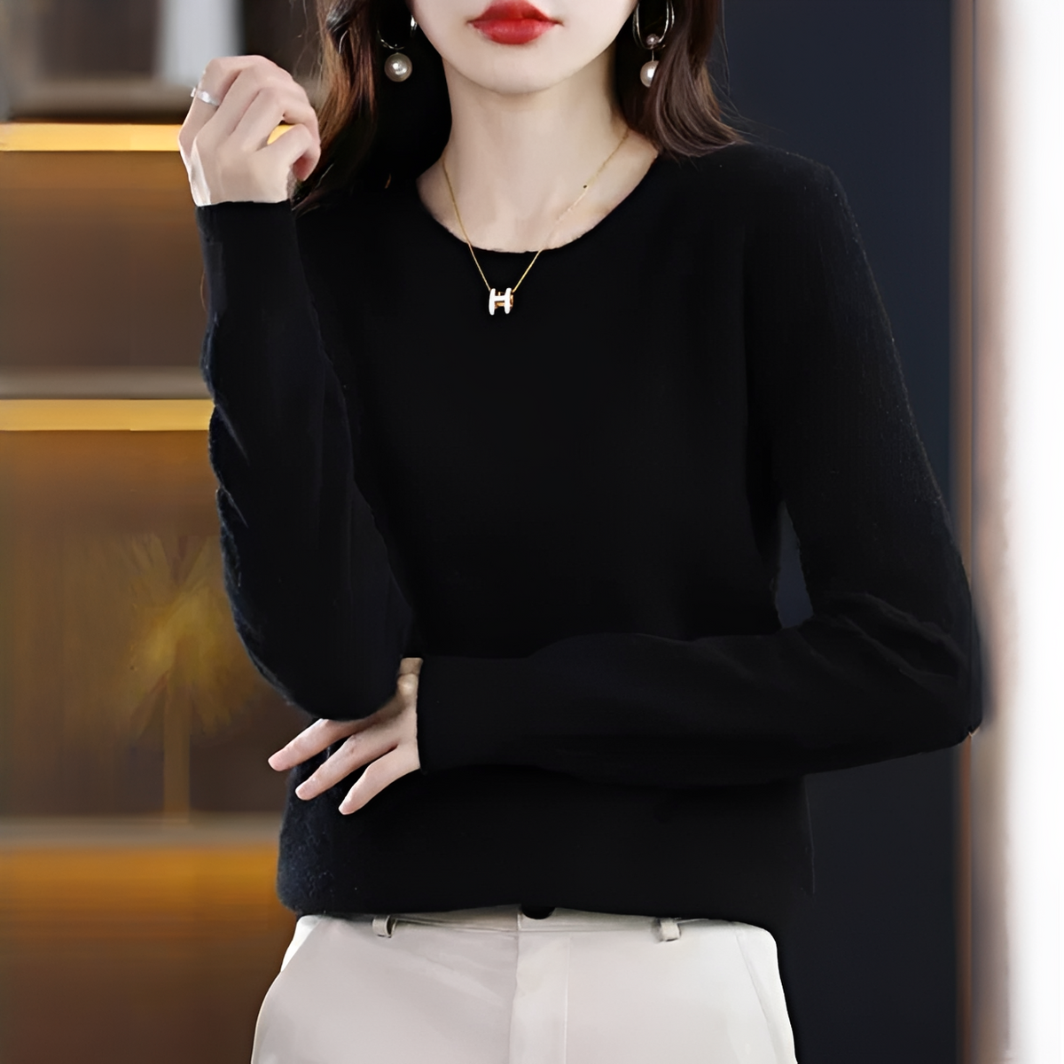 Shynna - Pull élégant et confortable à col rond