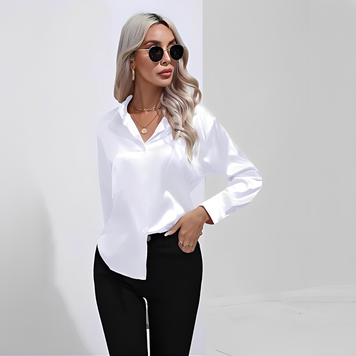 Liliane - Blouse élégante à manches longues