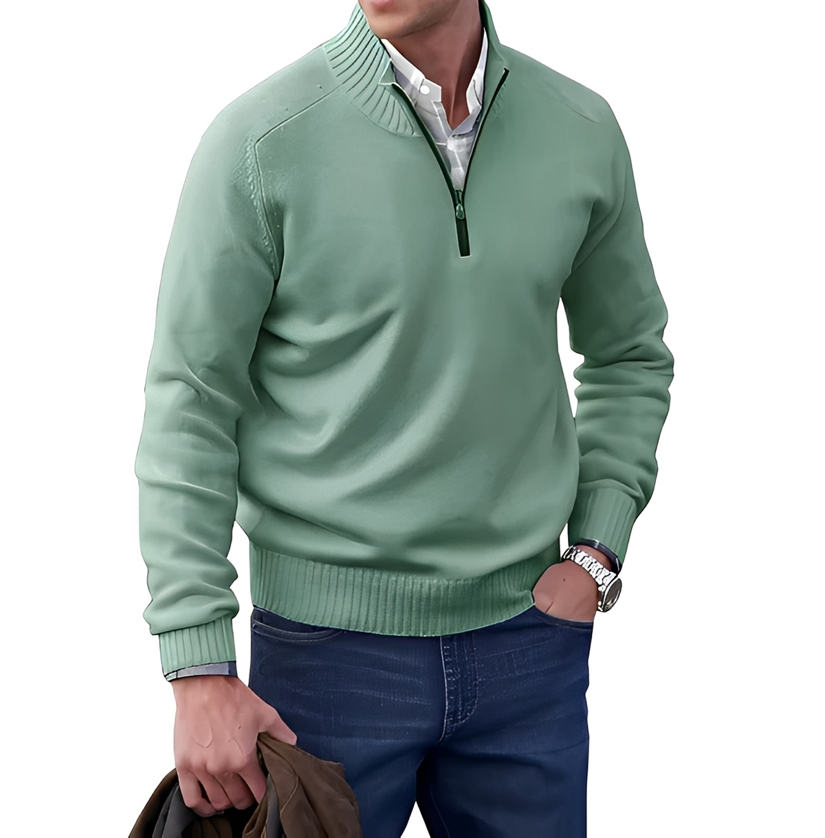 Gabriel - Pull chaud et confortable avec col zippé