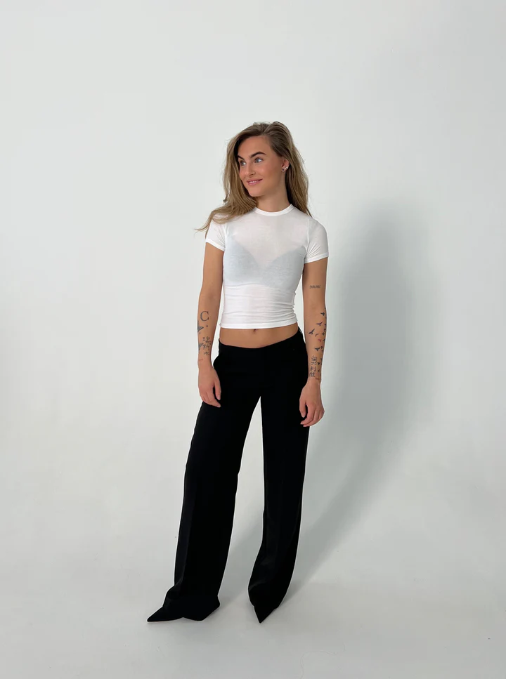 Vittoria – Pantalons Taille Haute à Jambes Larges et Poches