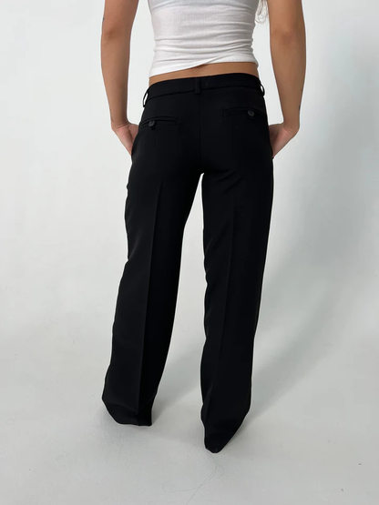 Vittoria – Pantalons Taille Haute à Jambes Larges et Poches