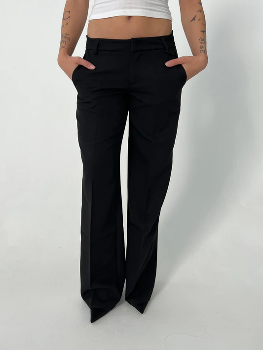 Vittoria – Pantalons Taille Haute à Jambes Larges et Poches