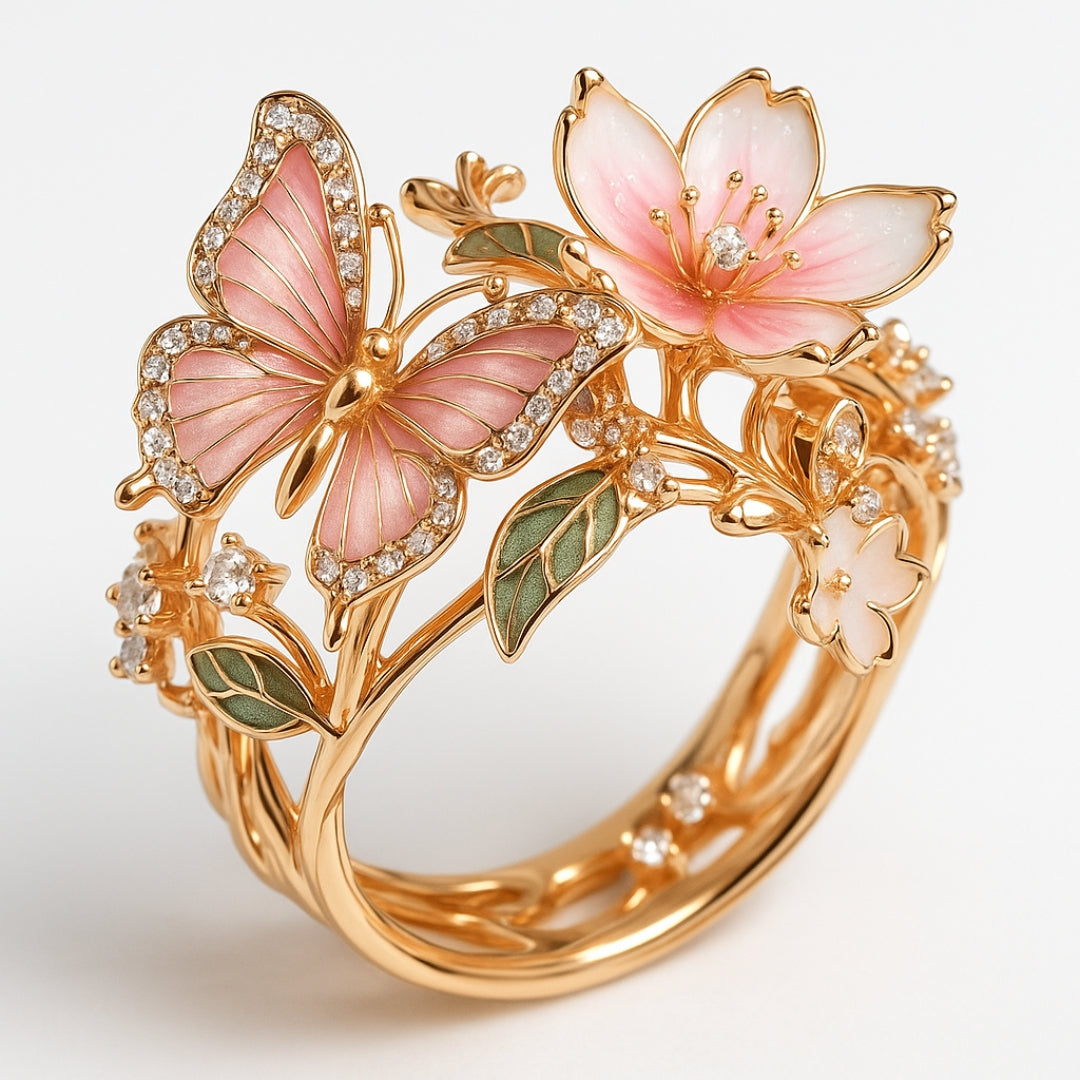 Meliora – Bague papillon brillante en zircon