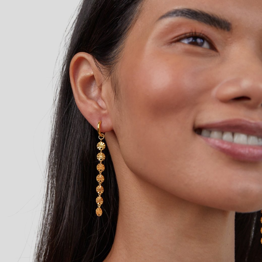 Zaya – Boucles d'oreilles Disque en Or 18K