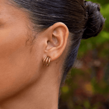 Anaya – Créoles triples plaquées en or