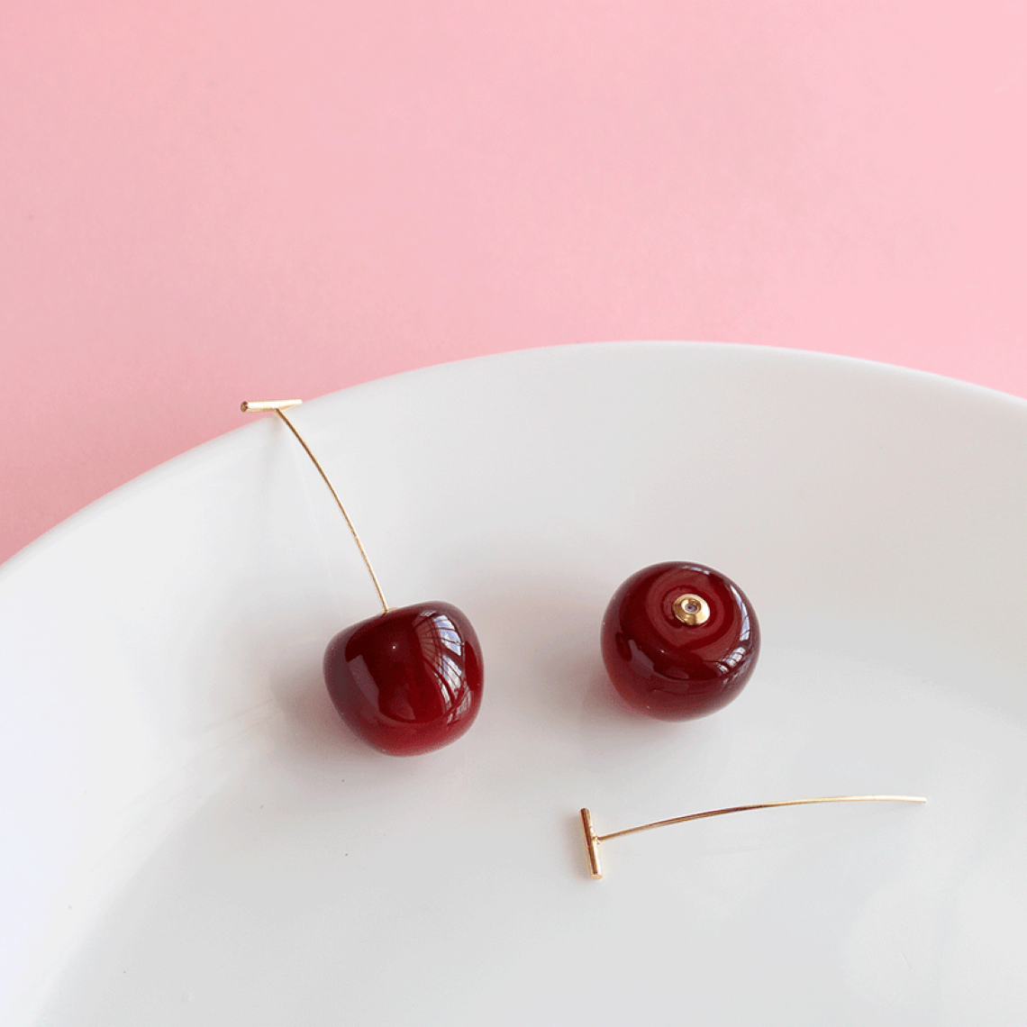 Boucles d'Oreilles de cerise noire - Boucles d'Oreilles longues en goutte