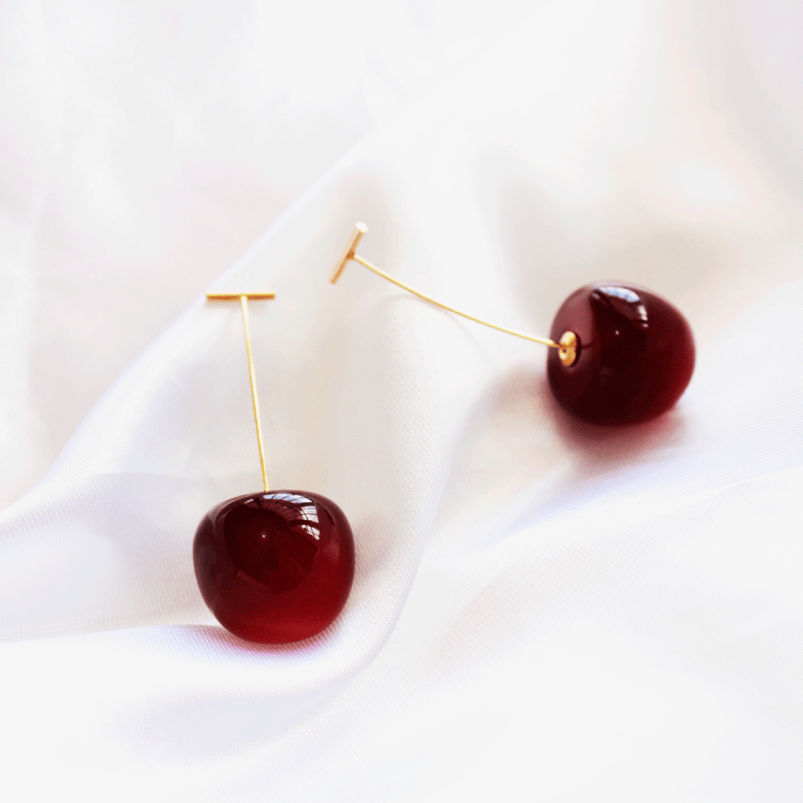 Boucles d'Oreilles de cerise noire - Boucles d'Oreilles longues en goutte