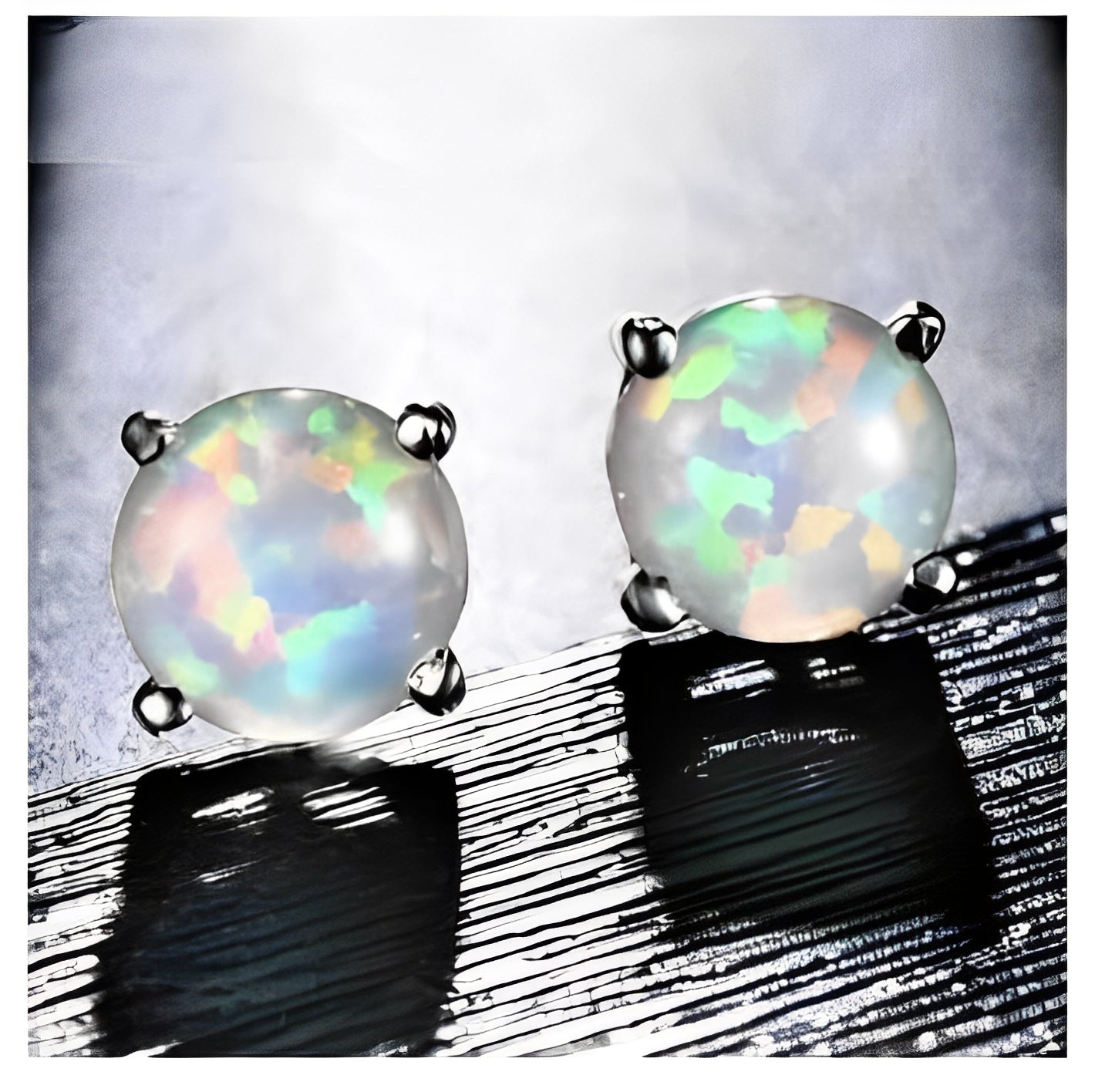Camille – Boucles d'oreilles élégantes en opale