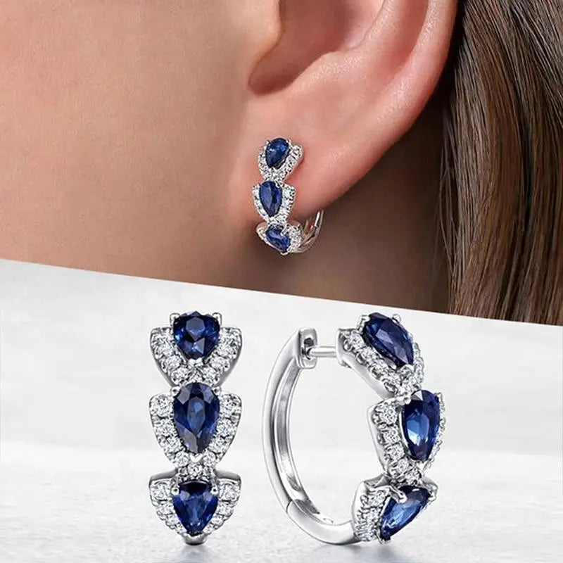 Ellie – Boucles d'oreilles en saphir bleu roi élégantes