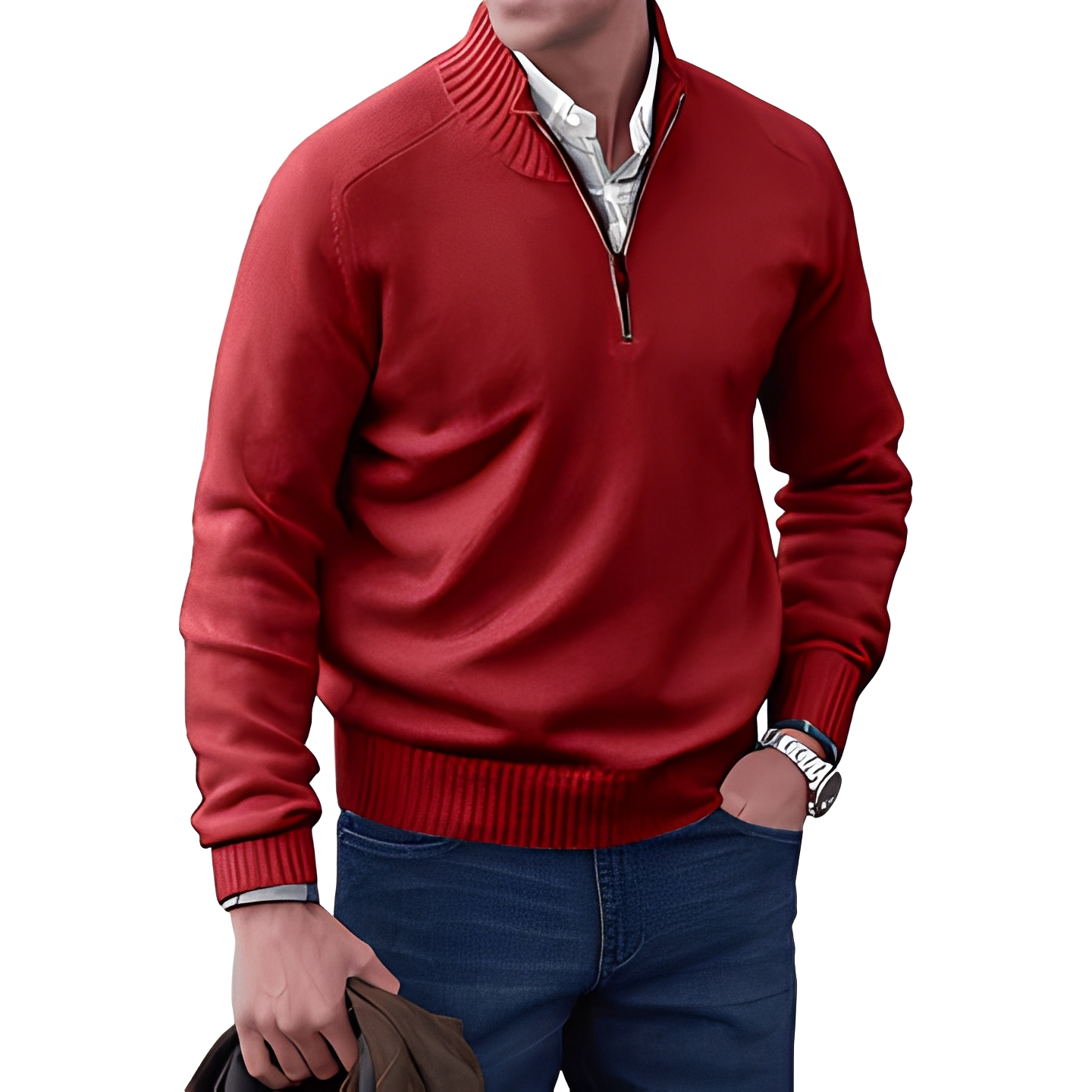 Khirvy - Half-zip stylish sweater for men