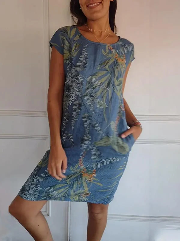 Britt – Robe à motif avec col arrondi