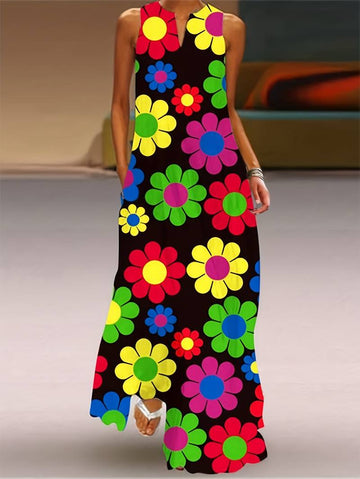 Grace - Robe à fleurs avec col à encoche