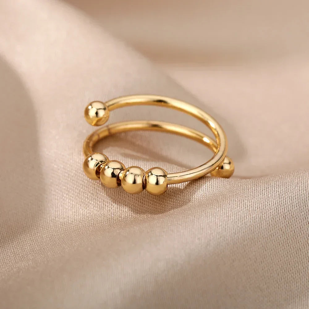Maelis – Bague anti-stress avec perles tournantes