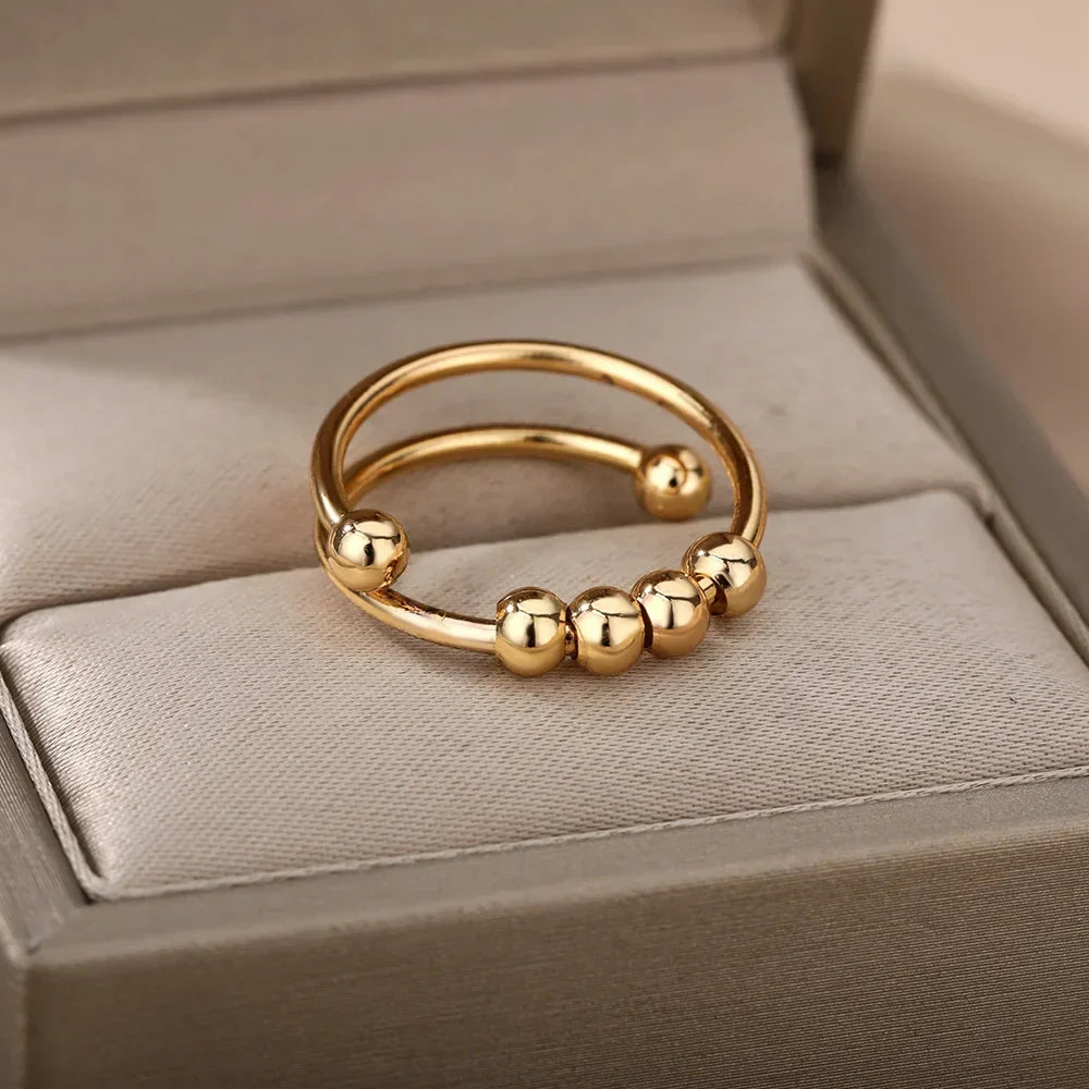 Maelis – Bague anti-stress avec perles tournantes