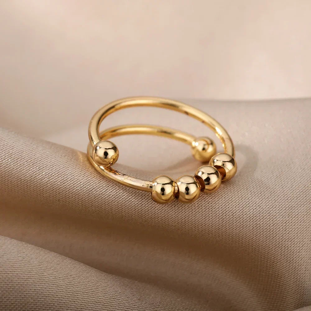 Maelis – Bague anti-stress avec perles tournantes