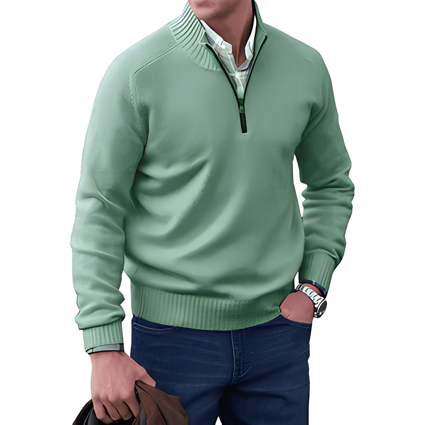 Khirvy - Half-zip stylish sweater for men