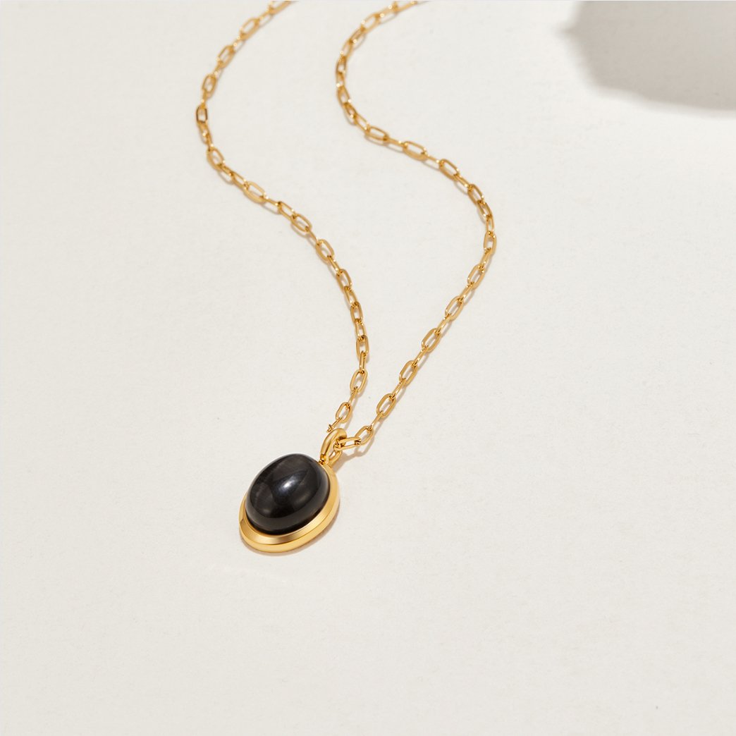 Euphrosyne - Collier en onyx noir