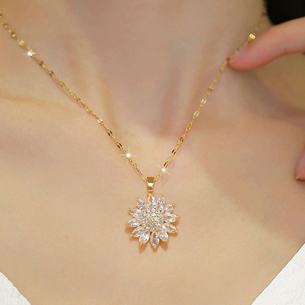 Anaya – Collier de tournesols brillants avec pointes