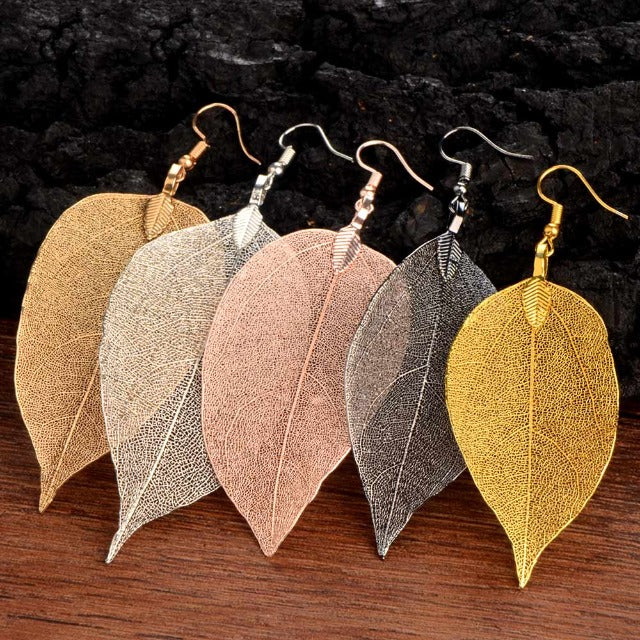 Larah – Boucles d'oreilles en feuille style Boho