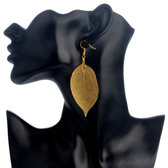 Larah – Boucles d'oreilles en feuille style Boho