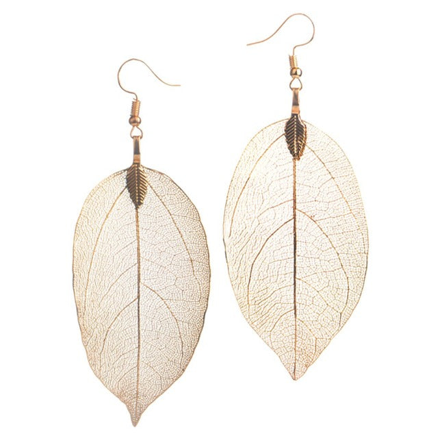Larah – Boucles d'oreilles en feuille style Boho