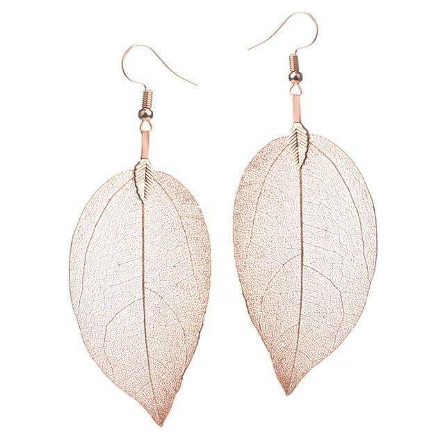 Larah – Boucles d'oreilles en feuille style Boho