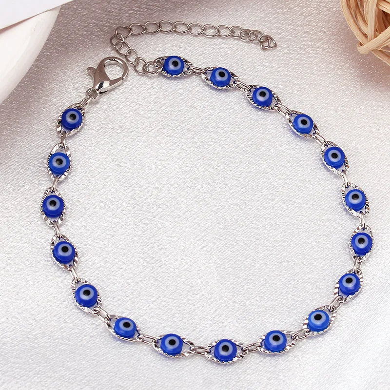 Zaya – Bracelet boho avec œil de protection bleu