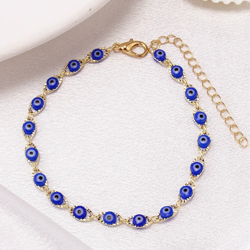 Zaya – Bracelet boho avec œil de protection bleu