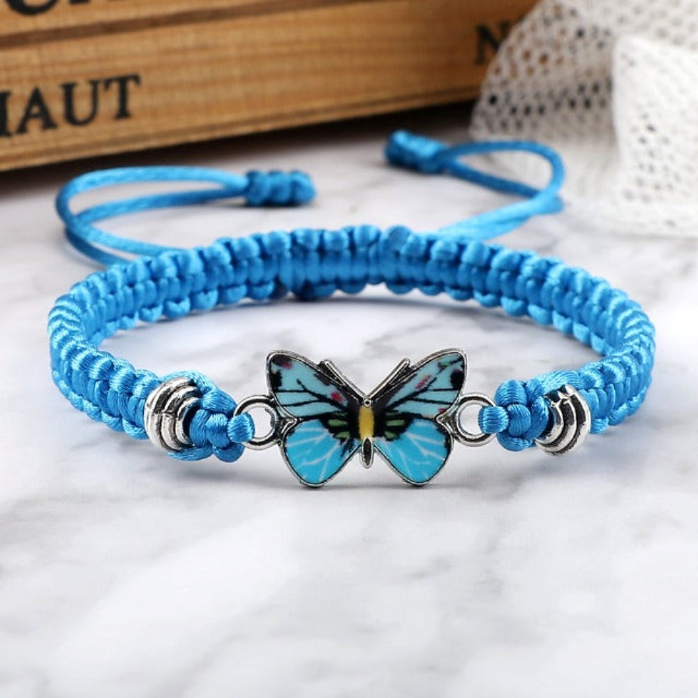 Elvina – Bracelet papillon bleu