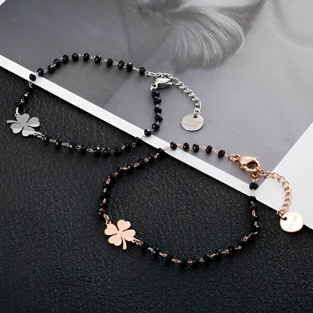 Faelya – Bracelet amulette trèfle à quatre feuilles